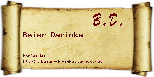 Beier Darinka névjegykártya